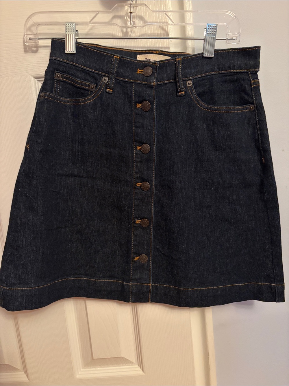 Gap Denim Button-Front A-Line Skirt - Dark Blue size 26